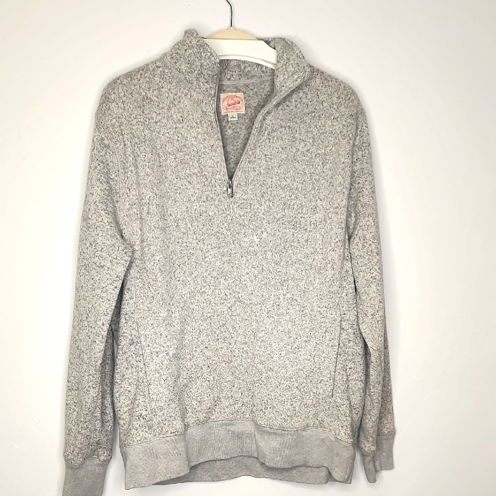 Sz L J.Crew. gray heather quarter zip pull over    D33